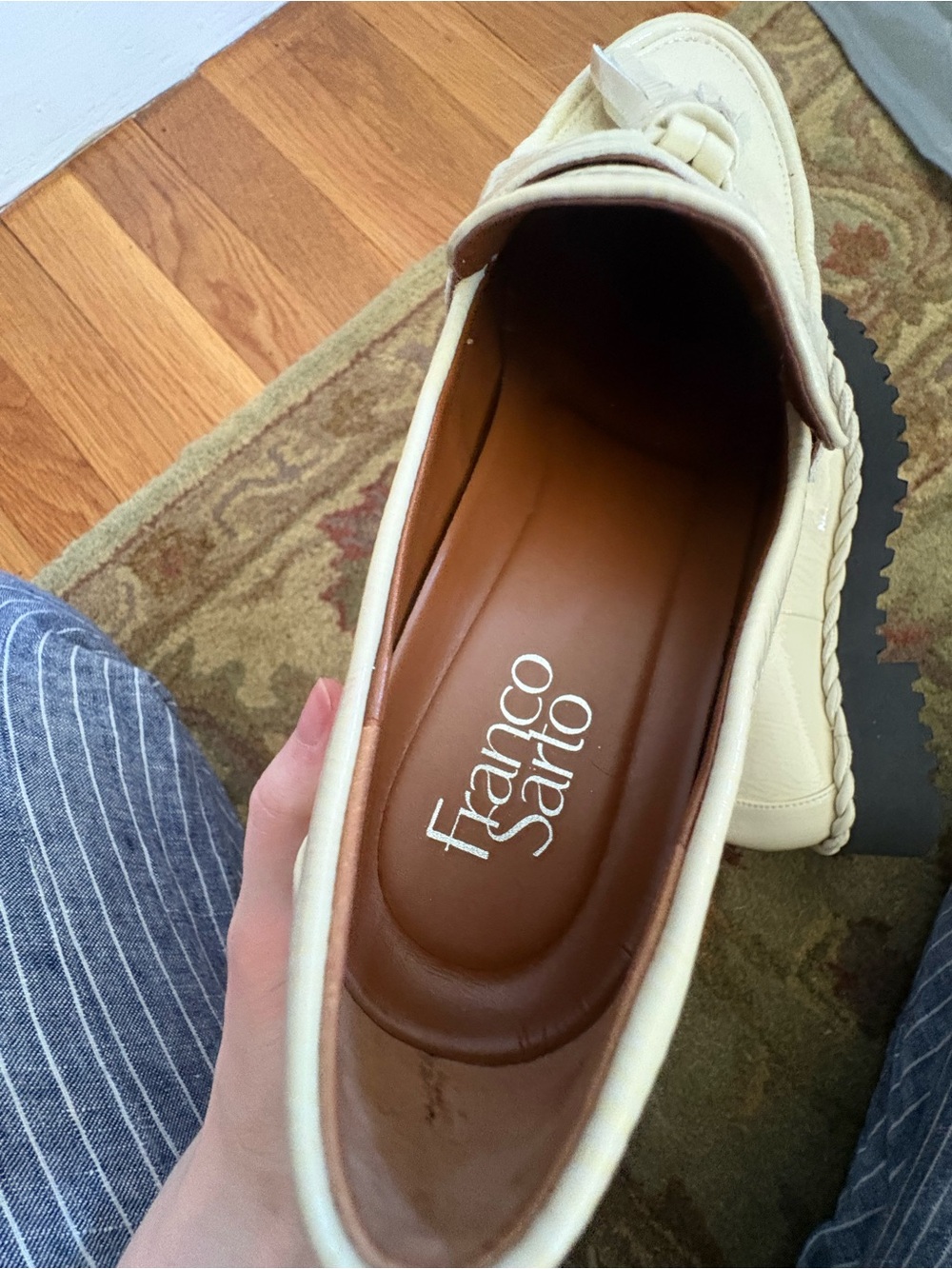 Franco Sarto Ivory Leather Tassel Loafers - Picture 6 of 7